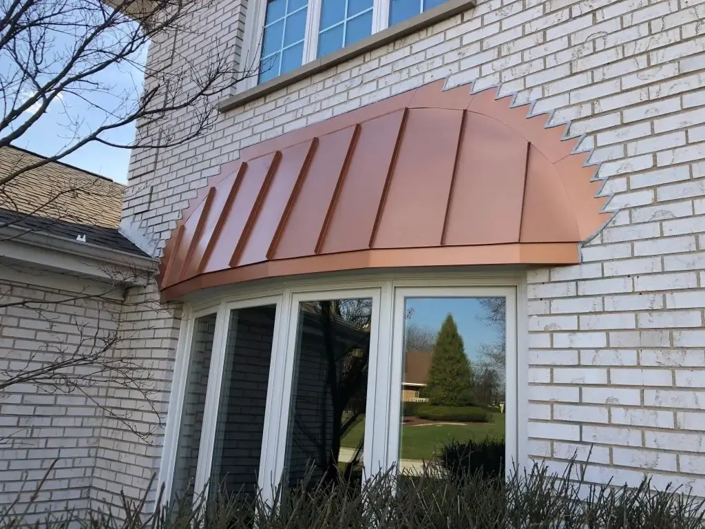 Copper awnings in Burr Ridge